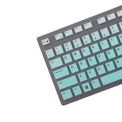 Keyboard Cover Skins Compatible with Dell KM636 Wireless Keyboard & Dell KB216 Wired Keyboard & Dell Optiplex 5250 3050 3240 5460 7450 7050 & Dell Inspiron AIO 3475/3670/3477 All-in one Desktop-OM - color: OmbreMint