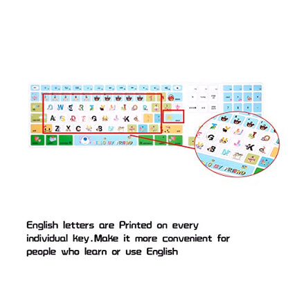 HRH for iMac G6 MB110LL/B and MB110LL/A A1243 Keyboard with Numeric Keypad NumberPad Print with: Cartoon Animal World Design Silicone Keyboard Skin Cover [US Layout] - color: Z1-Cartoonanimal world