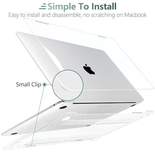 for MacBook Pro 13 inch Case 2023 2022 2021 2020 Release Model: A2338 M2/M1 A2289 A2251 with Touch Bar & Touch ID, Logo See Through Plastic Hard Shell Case & Keyboard Cover, Crystal Clear - color: Crystal Transparent