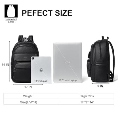 Leresas Backpack Purse for Women Mens Work Travel Teacher Back Pack Laptop Business Vegan Leather Backpack Fashion College Computer Bag Black - color: Black
