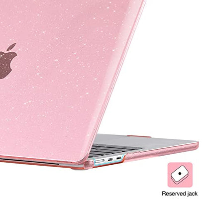 EooCoo Case for MacBook Air 15 inch M5 M4 M3 M2 2026-2023, Sparkly Pink | Easy to Install, Sturdy, Plastic Hard Shell Case & Keyboard Cover & Screen Protector, Model: A3448 A3241 A3114 A2941 - color: Sparkly Pink