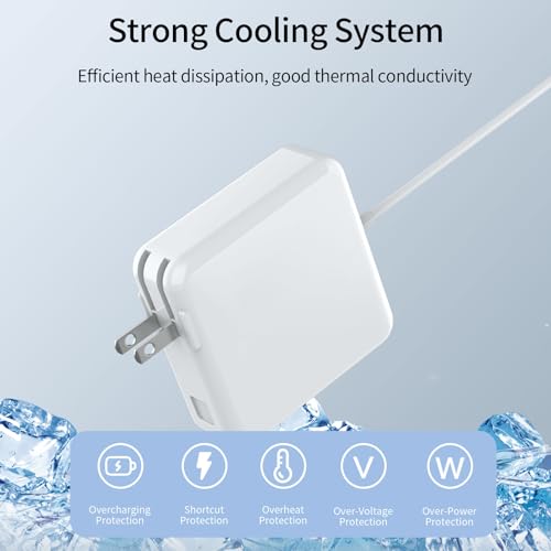 MacBook Air Charger - 45W Magnetic T-Tip Power Adapter (2012-2017) | 【Premium Quality】T-Tip Connector w/ LED & 6FT Cord, for MacBook Air 11/13" 2012-2017, Model A1435/A1436/A1465/A1466