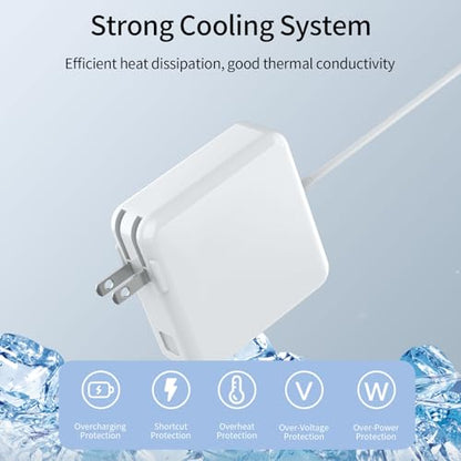 MacBook Air Charger - 45W Magnetic T-Tip Power Adapter (2012-2017) | 【Premium Quality】T-Tip Connector w/ LED & 6FT Cord, for MacBook Air 11/13" 2012-2017, Model A1435/A1436/A1465/A1466