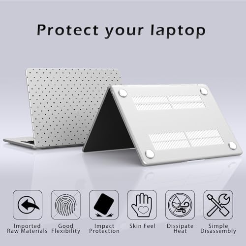 Compatible with MacBook Air 15 inch Case Cute Polka Dot Heart | M5 M4 M3 M2 2026-2023 Release A3448 A3241 A3114 A2941 | Protective Hard Shell Matte Cover for Mac Air 15.3 inch - color: Polka Dot H, size: MacBook Air 15 inch