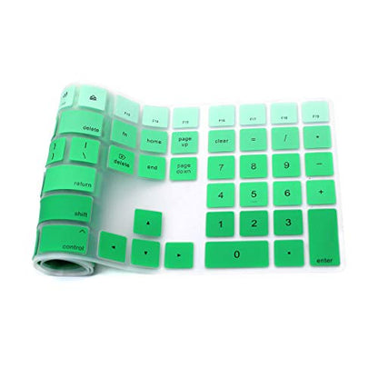 Ultra Thin Silicone Full Size Wireless Numeric Keyboard Cover Skin for Mac 2017 Magic Keyboard with Numeric Keypad MQ052LL/A A1843 US Layout,Ombre Green - color: Ombre Green