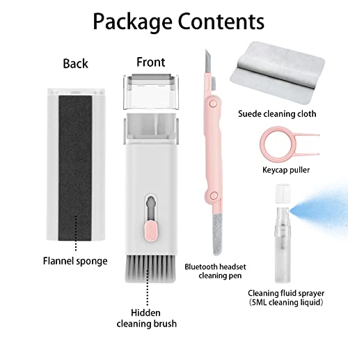 7 in 1 Electronic Cleaner kit - Keyboard Cleaner, Keyboard Cleaning Kit, Laptop Cleaner with Brush, Electronic Cleaner for Laptop/Phone/Computer/Screen (Give Away a Flannel Cloth) Pink
