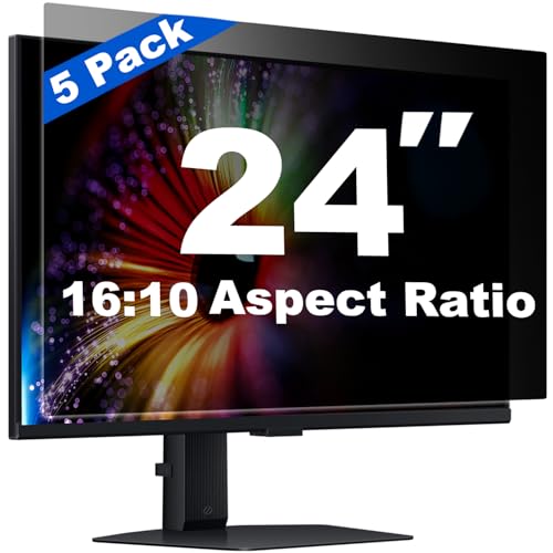 [5 Pack] 24 Inch Computer Privacy Screen for 16:10 Widescreen Monitor, Anti-Glare Privacy Filter, Removable Anti-Scratch Anti-Spy Screen Protector - color: 24 Inch (Diagonal) - 16:10 Aspect Ratio, style: 5 PACK
