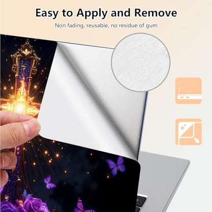 Laptop Skin Sticker Decal 15.6 Inch,12 13 13.3 14 15 15.6 in Laptop Netbook Skins for Notebook,Art Decal Removable Waterproof Scratch Resistant,Universal Vinyl Cover,Glitter Cross Flower - color: Glitter Cross Flower