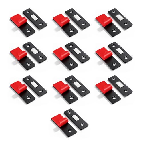 Cabinet Door Catch -10 Pack Ultra Thin Cabinet Door Magnetic Catch,Cabinet Magnets,Adhesive Drawer Latch,Cabinet Magnetic Catch,Strong Hold for Drawer Closet Door Magnetic Door Catch Closer-Black - color: Black, size: 10 Pack