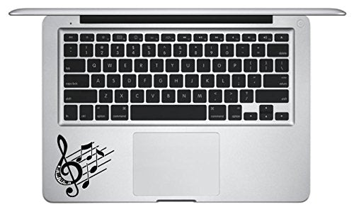 Laptop Sticker Decal - #2 Music Notes Keypad Palm Rest - Matte Black Cycle Run Skins Stickers