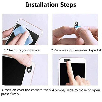 Webcam Cover, Ultra-Thin Camera Blocker Slider,Webcam Cover Slide Compatible with Laptop, Desktop, PC, Smartphone,Protect Your Privacy and Security - Black - color: Black (A)