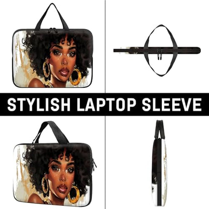 14" 15" Laptop Handle Bag Computer Bag,14.2" 15.4 inch Pouch Holder Notebook Sleeve Cover Compatible for Dell,Lenovo,Toshiba HP, Asus Notebook Messenger Briefcase-Girl with short hair - color: Girl With Short Hair