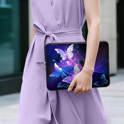 Laptop 13 inch Sleeve Case for MacBook Air 13-13.6 inch, Laptop Bag Cover for MacBook Pro 13" 14 inch, Shockproof Briefcase Travel Carrying Sleeve for 14" Chromebook, HP, Dell I Purple Buttefly - color: Purple Buttefly