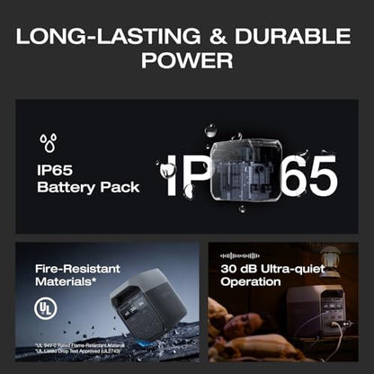EF ECOFLOW Solar Generator Delta 3 with 220W Bifacial Panel, 1024Wh 1800W | Portable Power Station, LFP Battery 1800W AC/100W USB-C Output, Full Charge in 56 Min for Home Backup Power, Camping & RVs - style: DELTA 3+220W