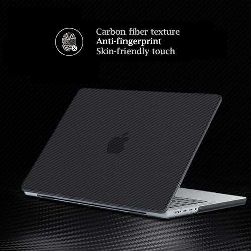 Se7enline Compatible with MacBook Air 13 Inch Case A1932/M1 A2337/A2179 Case Cover 2018/2019/2020/2021/2022/2023/2024 for Mac Air 13-Inch Retina Display Touch ID &Keyboard Cover,Carbon Fiber Black | Carbon Fiber Texture Hard Shell Laptop Case with Keyboar