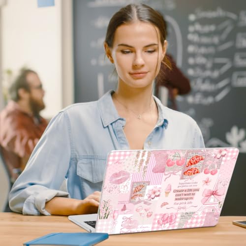 G JGOO Compatible with MacBook Air 13 inch Case 2026 2025-2022 M5 A3449 M4 A3240 M3 A3113 M2 A2681, Plastic Hard Shell for MacBook Air 13.6 inch Case + Keyboard Cover + Screen Protector, Blush Collage - color: Blush Collage