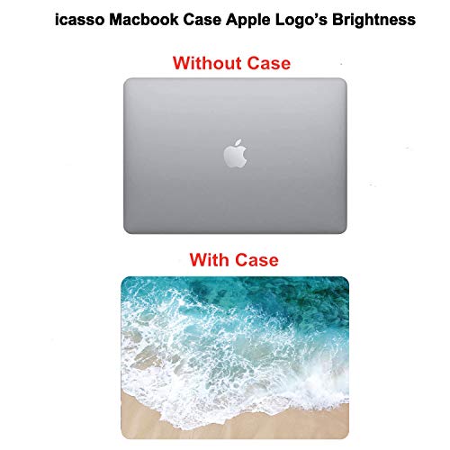 iCasso Compatible with MacBook Air 13 Inch Case 2020 2019 2018 Release A2337 M1/A1932/A2179 with Retina Display Touch ID, Hard Plastic Shell Case and Keyboard Cover for MacBook Air 13 -Beach - color: Beach