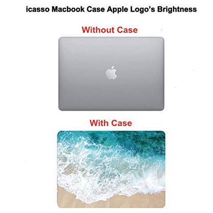 iCasso Compatible with MacBook Air 13 Inch Case 2020 2019 2018 Release A2337 M1/A1932/A2179 with Retina Display Touch ID, Hard Plastic Shell Case and Keyboard Cover for MacBook Air 13 -Beach - color: Beach