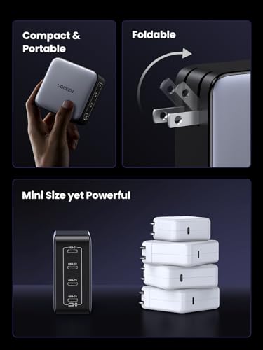 UGREEN Nexode 100W GaN USB C Wall Charger, 4-Port Type-C Fast Charger Compatible with MacBook Pro/Air, Dell XPS, iPhone 17/16/15 Series, Galaxy S25/S24, Pixel 10/9, iPad Air, Steam Deck