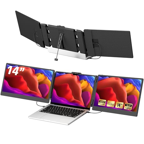 TXV Laptop Screen Extender – 14" Portable Monitor for Laptop, Full HD 1080P IPS Display, USB-C & HDMI, Dual Speakers, 72% Color Gamut, for Work, Travel, Gaming