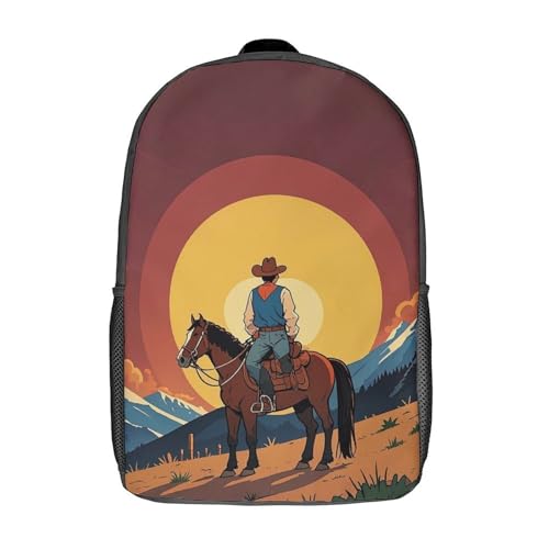 West Cowboy Business Laptop Backpack for Women Men 17 Inch Carry on Backpack Waterproof Black Bookbag Fashion Lightweight Backpacks for Travel Hiking Camping Casual Daypack Backpacks