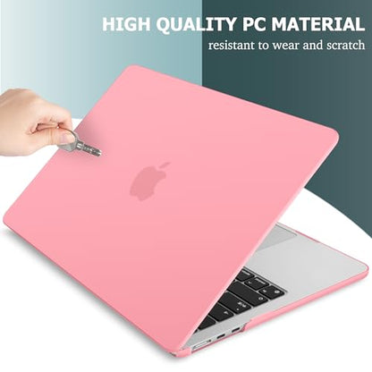 May Chen Case for MacBook Air 13/13.6-inch (M5/M4/M3/M2, 2022-2026 Models A3449 A3240 A3113 A2681), Lightweight | Closes Seamlessly | Ideal for Work Hard Shell Case, Matte Pink - color: Matte Pink