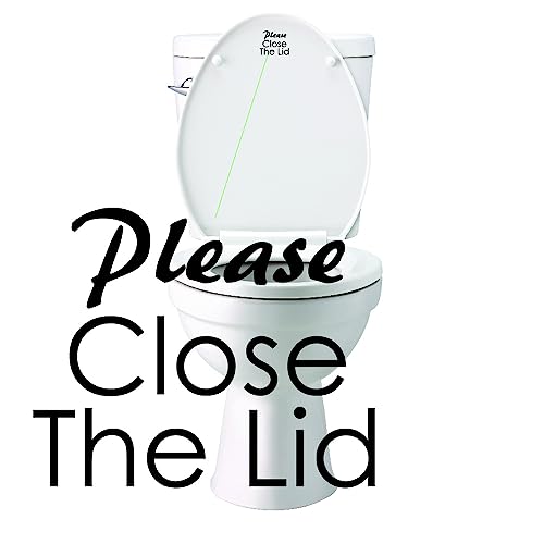 Yoonek Graphics Please Close The Lid Decal Sticker for Toilet Seat, Bathroom. # 0011350Black4 4" x 4.8"
