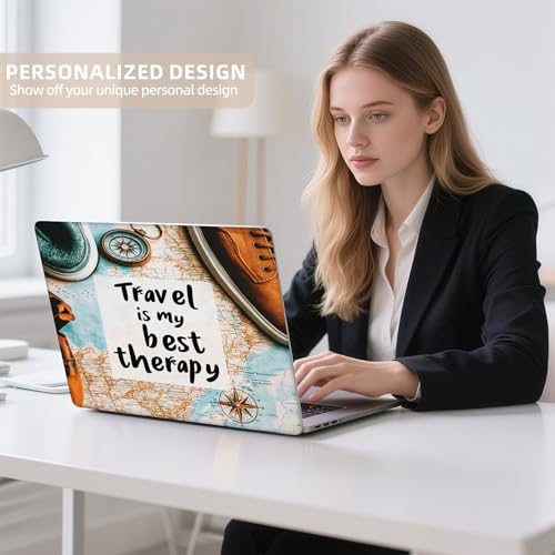 Universal Laptop Skin Sticker for 12/13/14/15.6 Inch Laptops, Reusable Vinyl Laptop Decal Cover, Waterproof Scratch Resistant Notebook Skin with 2 Wrist Pads,Fun Travel Map - color: Fun Travel Map