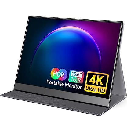 VILVA 15.6" 4K UHD IPS HDR USB-C HDMI Monitor | 15.6" 4K UHD IPS 100% Adobe RGB HDR, USB-C/HDMI, speakers+smart cover, for PC/Phone/PS4/Xbox/Switch/Mac, travel. - size: 15.6 inch 4K