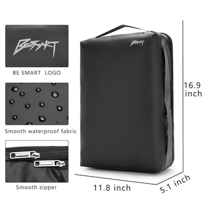 BESMART Waterproof Laptop Backpack 17.3 Inch Shockproof Computer Bag for Men & Women, Lightweight Casual Daypack (BLACK) - color: Black