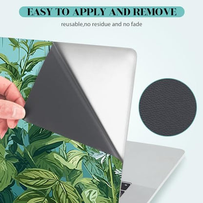 Laptop Skin Sticker Decal, 12" 13" 13.3" 14" 15" 15.4" 15.6 inch Personalized Universal Vinyl Notebook Skin Sticker Cover Art Protector Decal, Green Plant Flowers - color: Green Plant Flowers