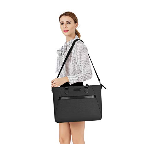 MOSISO Laptop Tote Bag (17-17.3 inch) with Front Trapezoid Pocket, Space Gray - color: Space Gray