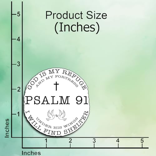 (3Pcs) Psalm 91 Christian Sticker God is My Refuge and My Fortress Vinyl Decal Waterproof Religious Scripture Stickers Faith Based Laptop Water Bottle Decal Verse Gifts Christians Adults Teens 3 Inch - color: Psalm 91