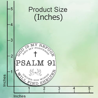 (3Pcs) Psalm 91 Christian Sticker God is My Refuge and My Fortress Vinyl Decal Waterproof Religious Scripture Stickers Faith Based Laptop Water Bottle Decal Verse Gifts Christians Adults Teens 3 Inch - color: Psalm 91