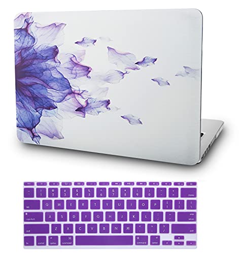 KECC Ultra Thin Case for MacBook Air 13 inch M5 2026 2025-2021 Release M4 M3 M2 M1 Pro/Max Chip, Lightweight Plastic Hard Shell for MacBook Air 13.3” + Keyboard Cover, Purple Flower - color: Purple Flower, size: Air 13" M2-M5 2022-2026