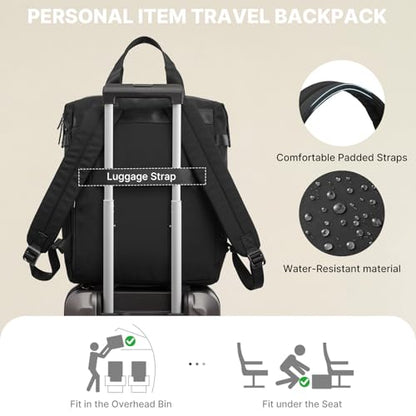 G4Free Protective 16" Laptop Backpack, Large Work Bag for Men Women, Slim Casual Backpacks for Travel, College, Business, Black - color: Black