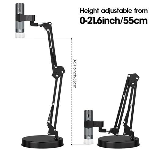 4K WiFi Digital Microscope for iPhone Android Phone and PC | HD 3840x2160p Wireless Microscope Camera with Stand for Adults and Kids, For iPhone Android and Windows Mac Linux Chrome - size: Micrscope with Stand