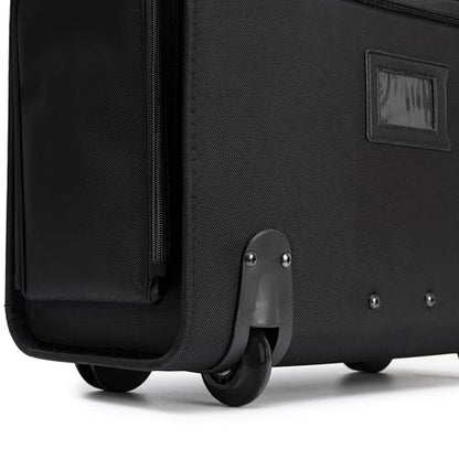 Alpine Swiss Rolling Briefcase Work Overnight Travel Bag Dual Locks Carry on Business Attache Case Black