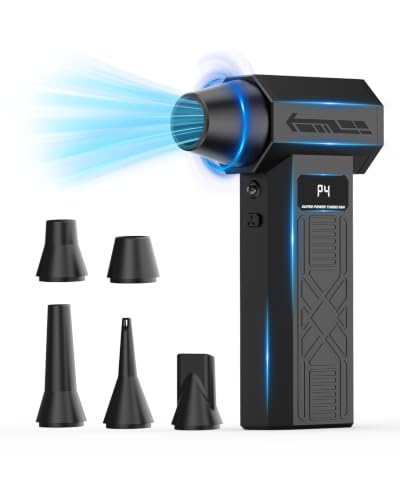 Compressed Air Duster,280000 RPM Electric Air Blower,Cordless Keyboard Cleaner with 5 Nozzles & 4 Speed Modes,Fast Charging for PC,Camera,Car and Home Cleaning
