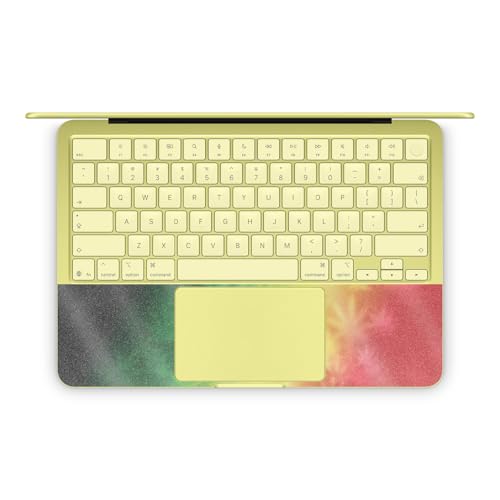 Glossy Glitter Laptop Skin Compatible with Apple MacBook Neo - Rasta Rainbow - Premium 3M Vinyl Protective Wrap Decal Cover - Easy to Apply | Crafted in the USA by MightySkins - color: Rasta Rainbow, size: MacBook Neo Full Cover Skin, style: Glossy Glitte