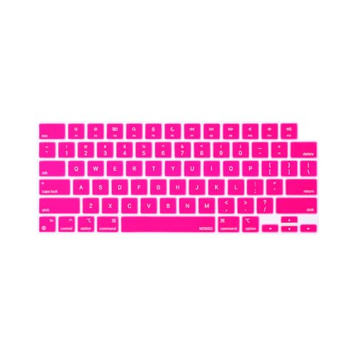MOSISO Keyboard Cover Skin Compatible with MacBook Air 15 inch M3 M2 | A3114 A2941/Air 13.6 A3113 A2681/Pro 14/16 M4 M3 M2 M1, Bright Rose - color: Bright Rose