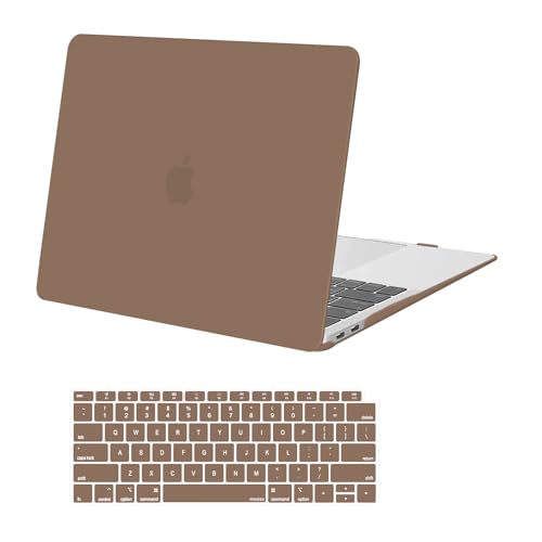 MOSISO Compatible with MacBook Air 13 inch Case M1 2021 2020 2019 2018 Release A2337 A2179 A1932 Touch ID, Plastic Hard Shell Cover&Keyboard Cover for MacBook Air 13.3 inch Case M1, Caramel Brown - color: Caramel Brown