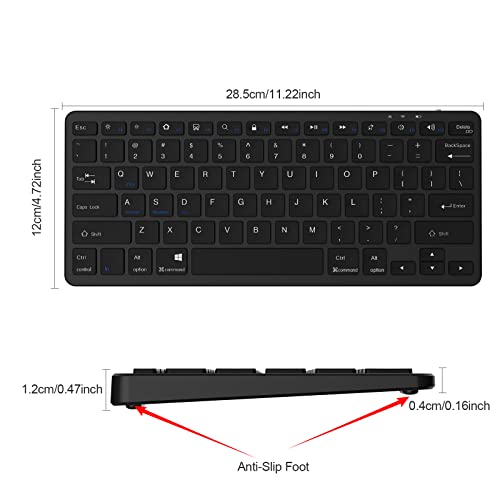 TaIYanG Bluetooth Keyboard for iPad Wireless Keyboard Compatible with iPad A16 11th 10th Generation, 10.2(9th/8th/7th Gen), Air/Pro/Mini and All Bluetooth Devices (Black) - color: Black