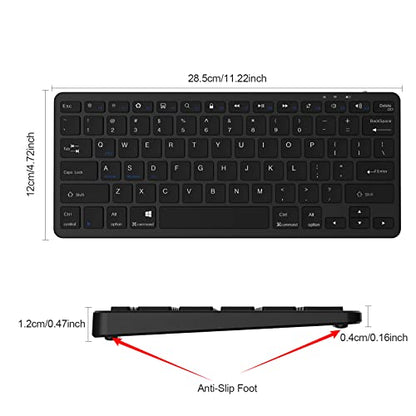 TaIYanG Bluetooth Keyboard for iPad Wireless Keyboard Compatible with iPad A16 11th 10th Generation, 10.2(9th/8th/7th Gen), Air/Pro/Mini and All Bluetooth Devices (Black) - color: Black