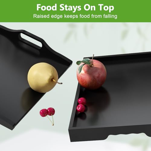 Youpehom Bamboo Bed Tray Table with Folding Legs, Large, Black | Large bamboo bed tray with folding legs, handles and raised edges for meals, laptops, reading and serving in bed. - color: Black, size: Large