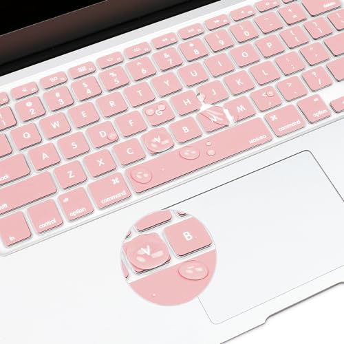 MOSISO Silicone Keyboard Cover Compatible with MacBook Air 13 inch A1466 A1369 2010-2017&Compatible with MacBook Pro 13/15 inch (with/Without Retina Display, 2015 or Older Version), Rose Quartz - color: Rose Quartz