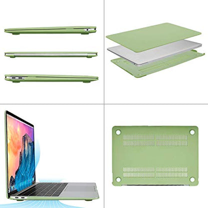 MOSISO Compatible with MacBook Air 13 inch Case M1 2021 2020 2019 2018 Release A2337 A2179 A1932 Touch ID, Plastic Hard Shell Cover&Keyboard Cover for MacBook Air 13.3 inch Case M1, Avocado Green - color: Avocado Green