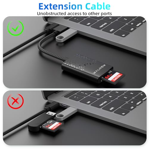 SD Card Reader with UHS-II, WALNEW SD 4.0 USB 3.0 Memory Card Reader for Mac OS, Windows, Android on PC, Laptop, and Camera, SD Card Adapter Supports SD/Micro SD/SDXC/SDHC/RS-MMC/UHS-I/UHS-II Cards