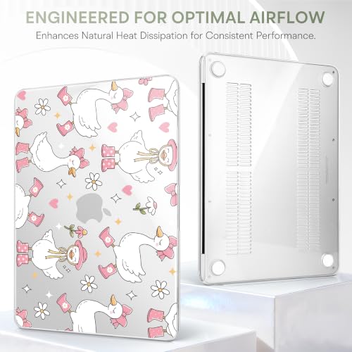 May Chen Compatible with MacBook Neo 13 inch Case 2026 Model A3404, Plastic Hard Shell,Keyboard Cover,Screen Protector,Dust Plug, for MacBook Neo 13" with A18 Pro Chip, Cute Goose Spring - color: Cute Goose Spring