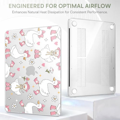 May Chen Compatible with MacBook Neo 13 inch Case 2026 Model A3404, Plastic Hard Shell,Keyboard Cover,Screen Protector,Dust Plug, for MacBook Neo 13" with A18 Pro Chip, Cute Goose Spring - color: Cute Goose Spring